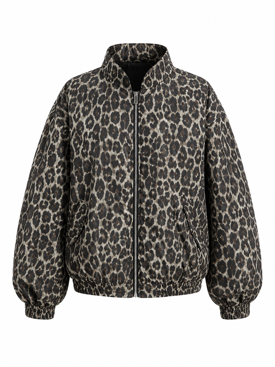 Leopard Lined Bomber trench coat