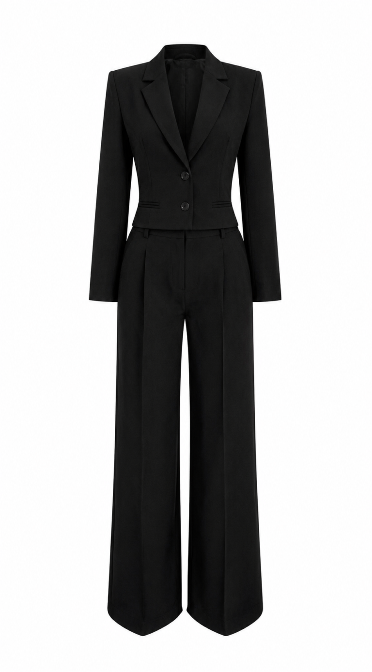 Waist Belt Detailed Short Blazer Set