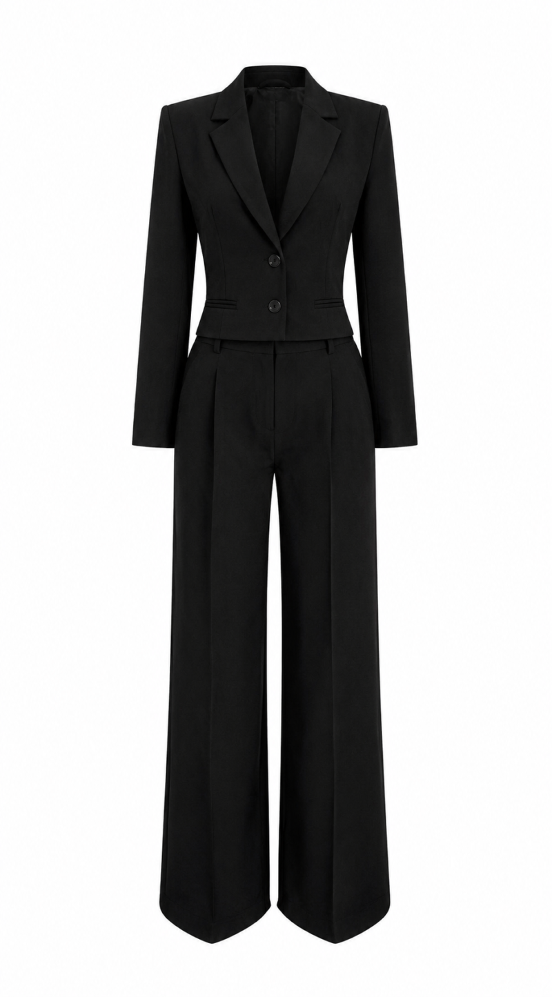 Waist Belt Detailed Short Blazer Set