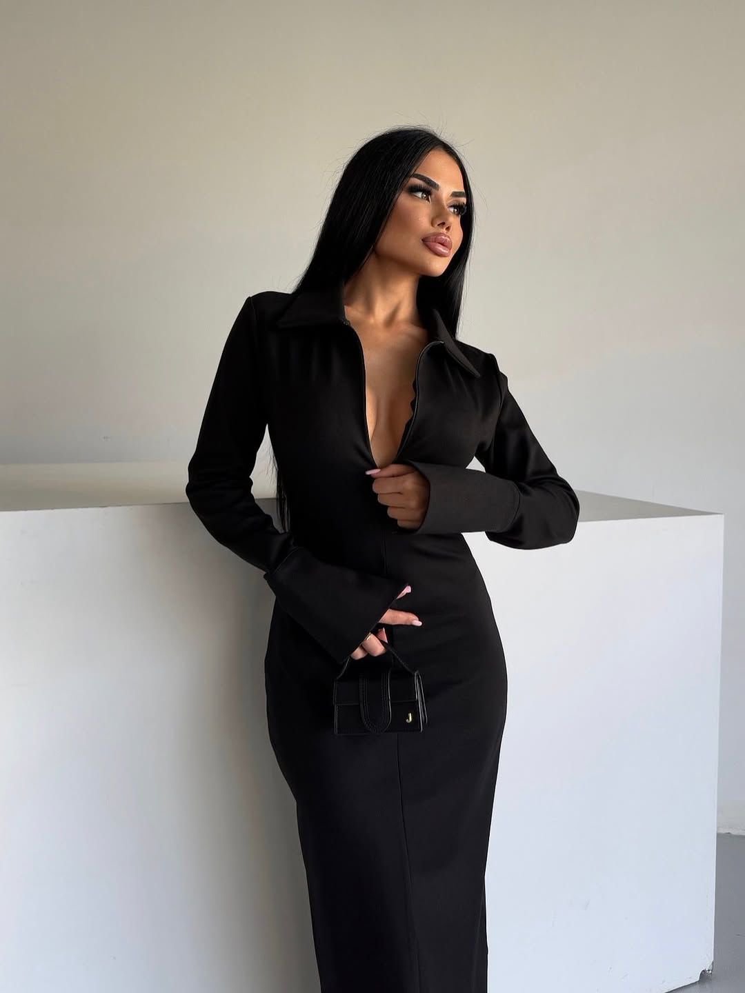 Slim Cut Midi Dress - Image 3