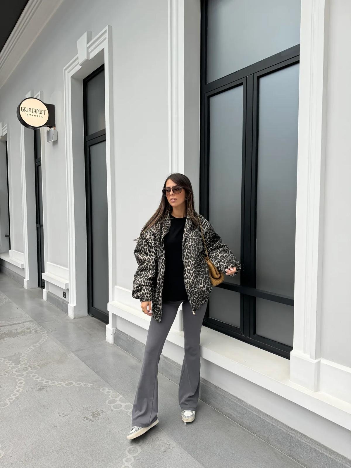 Leopard Lined Bomber trench coat - Image 4