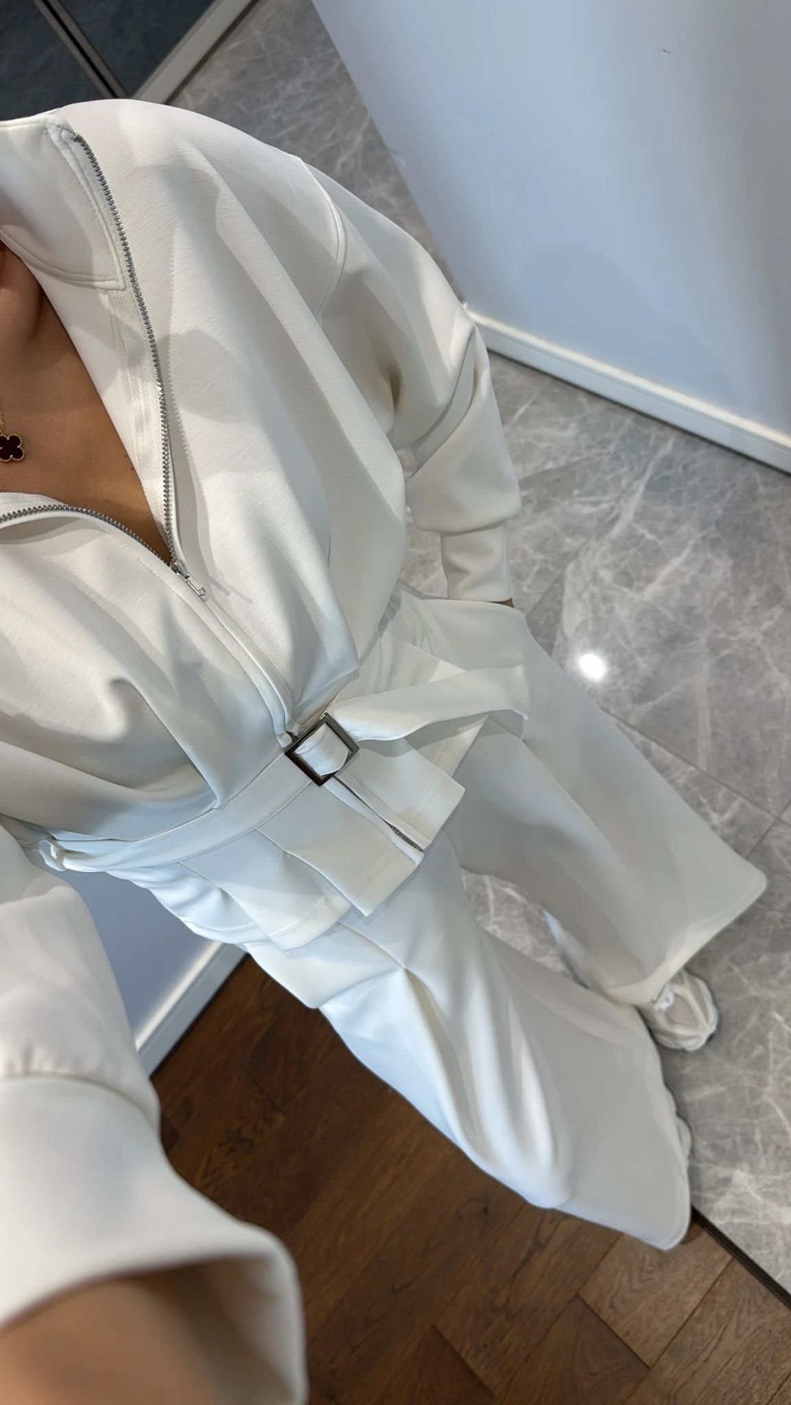 WIDE-LEG TROUSERS WITH BELT DETAIL SUIT - Image 6