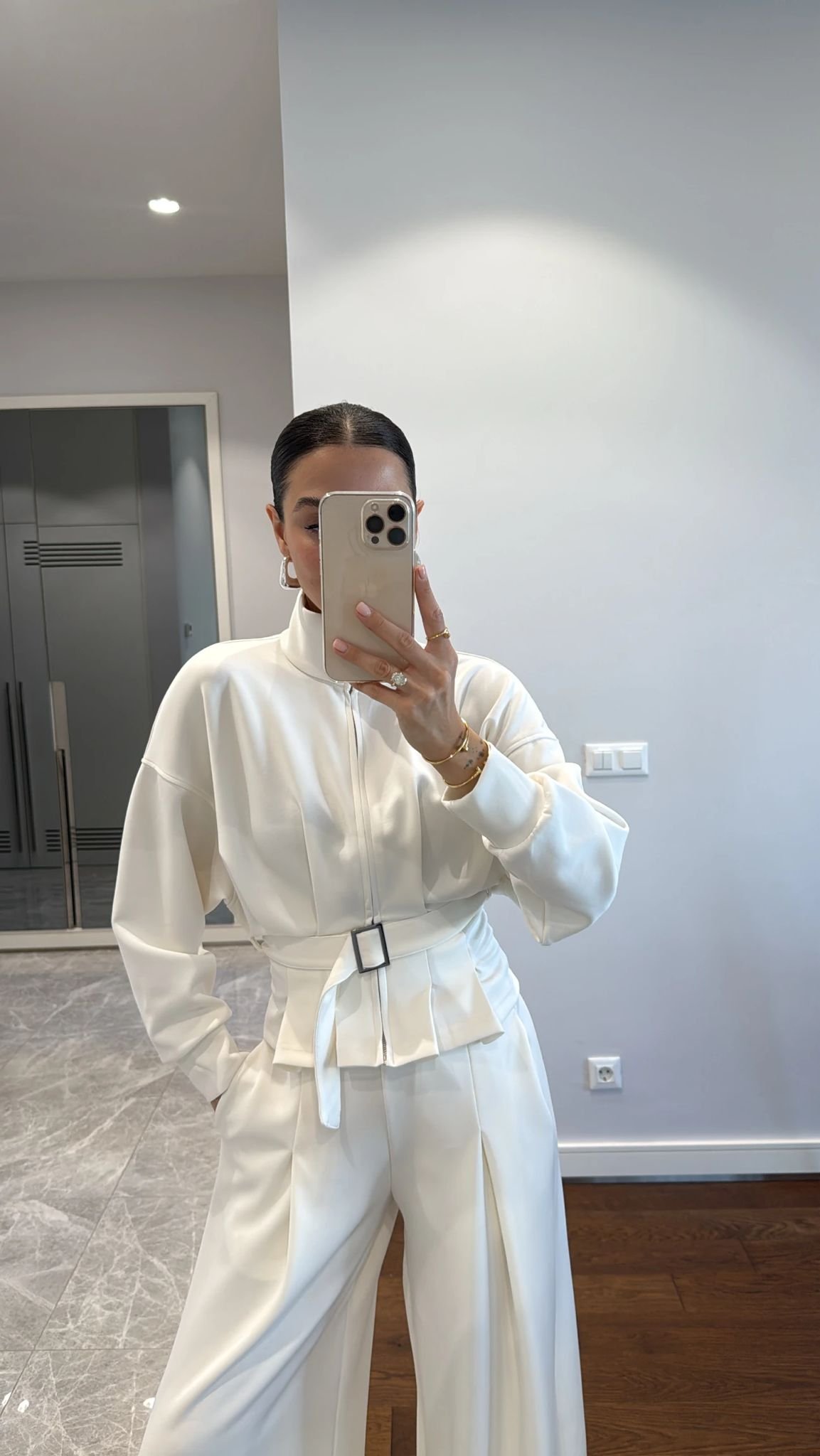 WIDE-LEG TROUSERS WITH BELT DETAIL SUIT - Image 5