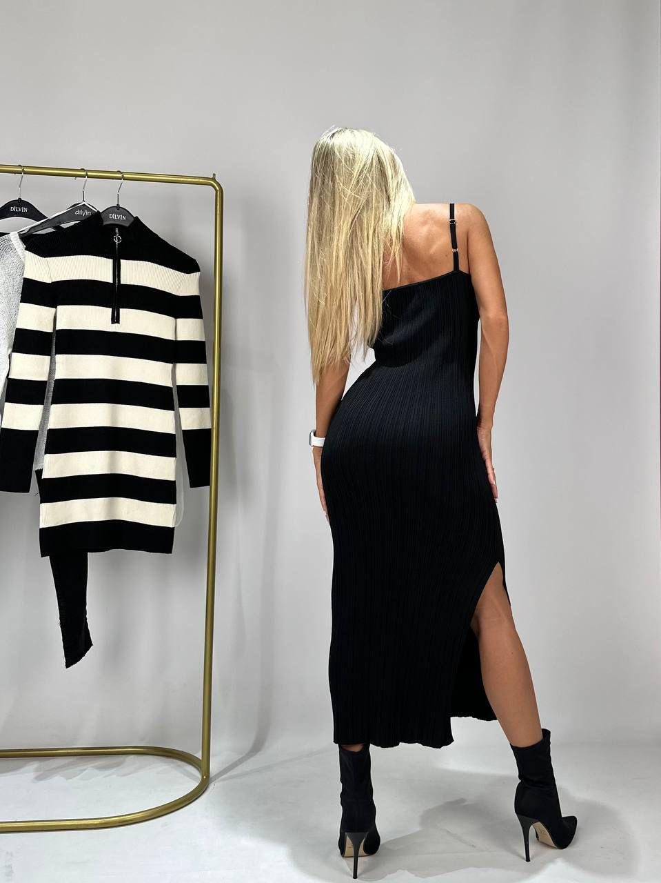 Dilvin Strappy Midi Length Knit Dress - Image 4