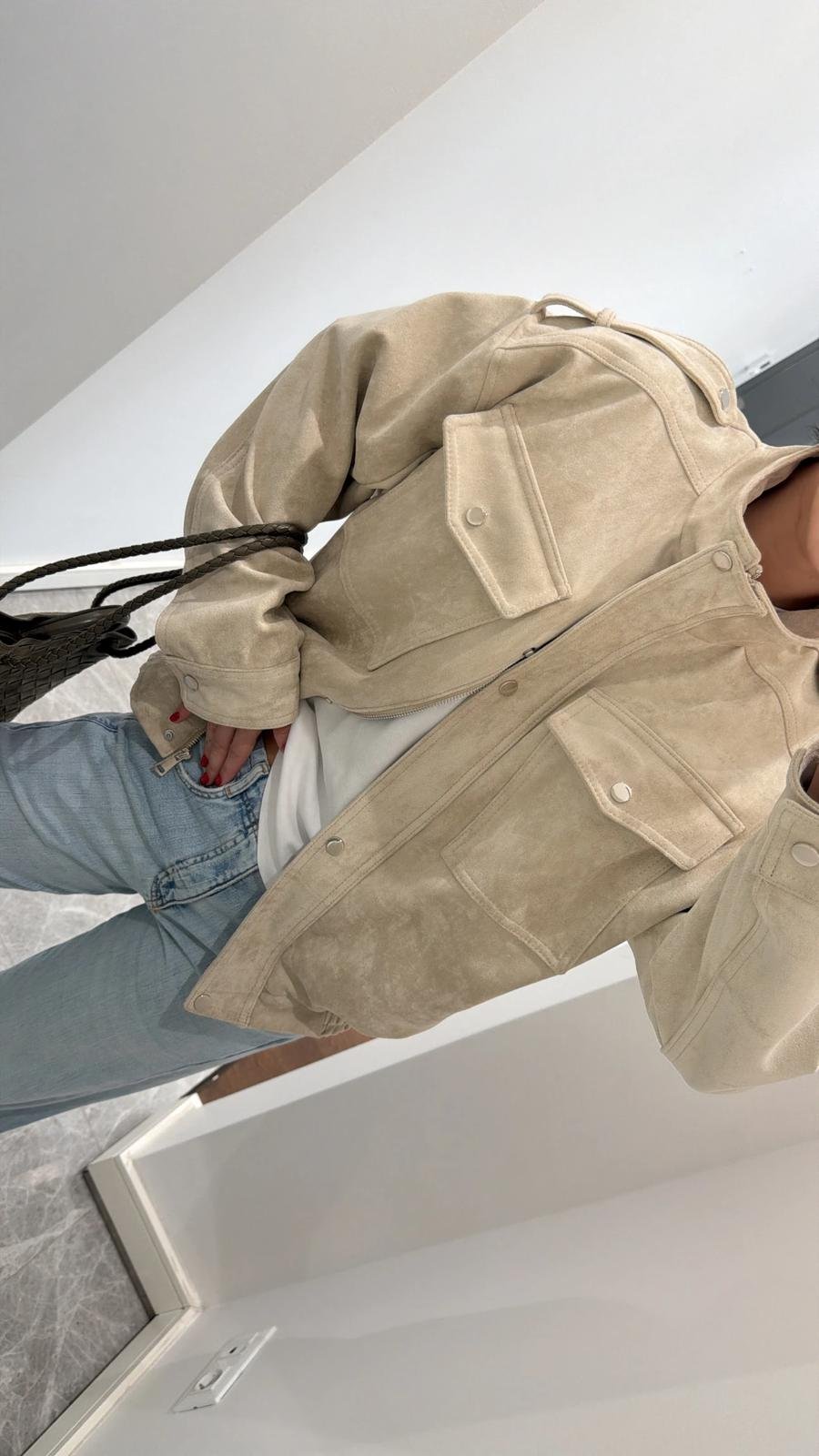 SUEDE Epaulette Bomber Jacket - Image 2