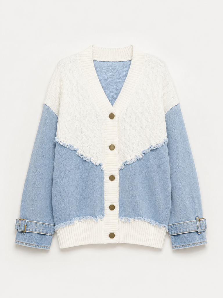 Denim Detailed Cardigan
