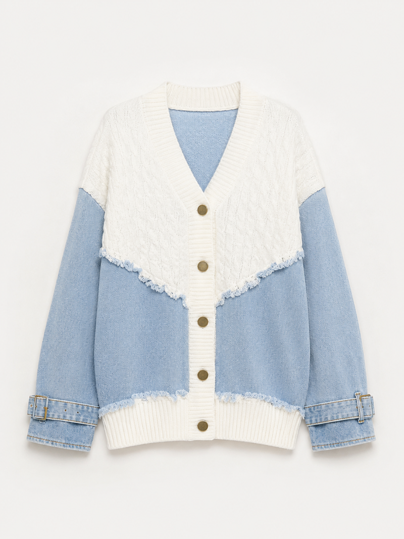 Denim Detailed Cardigan