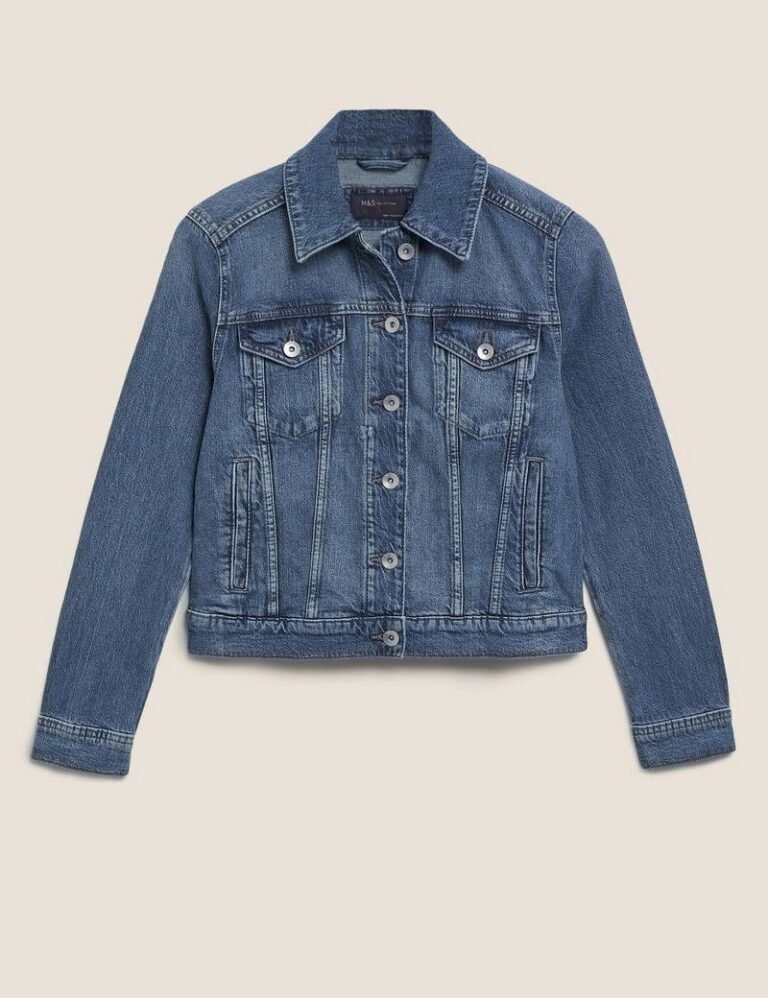 Blue Fitted Classic Denim Jacket