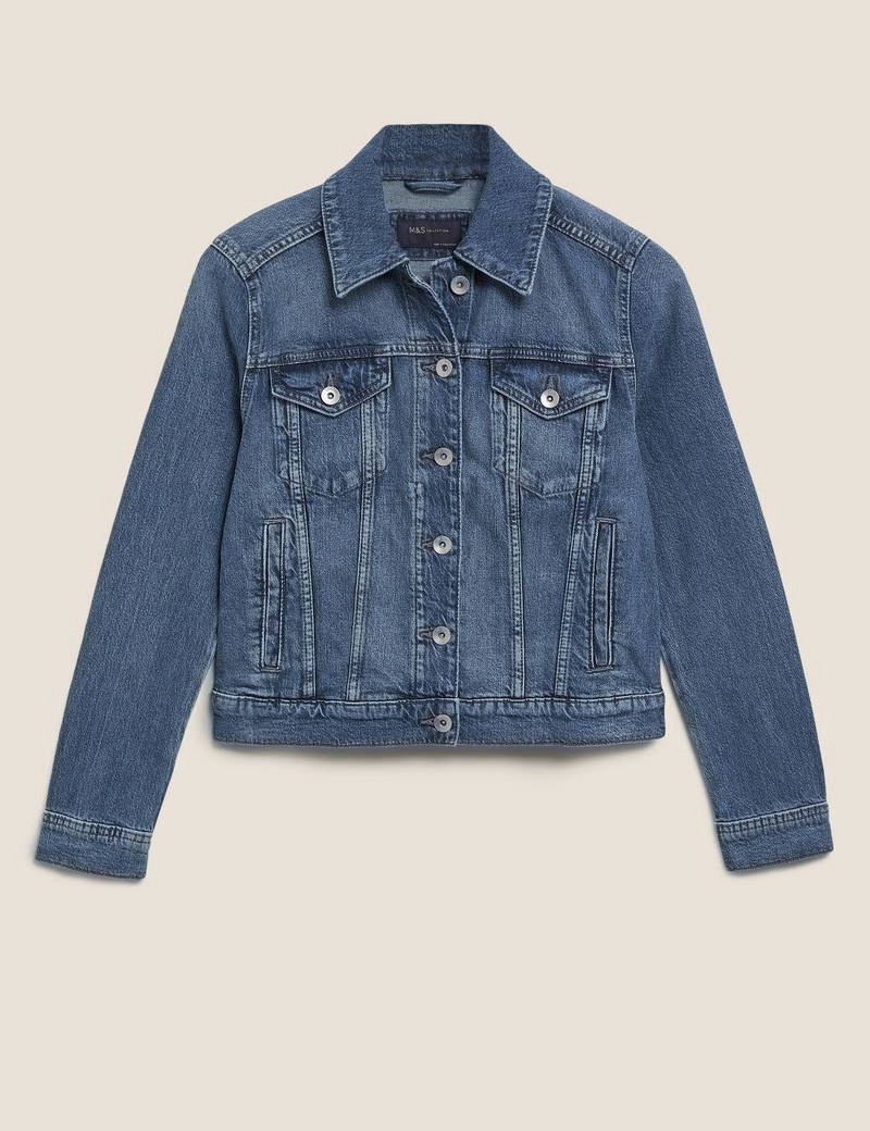 Blue Fitted Classic Denim Jacket