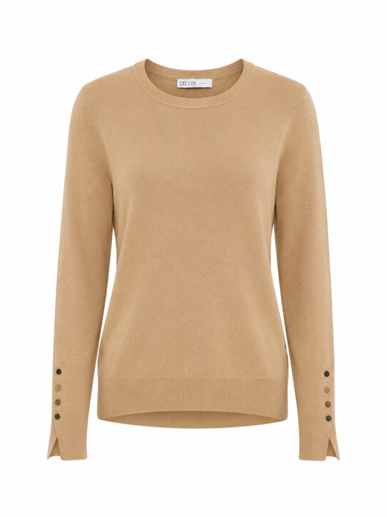 Dilvin Crew Neck Drop Sweater