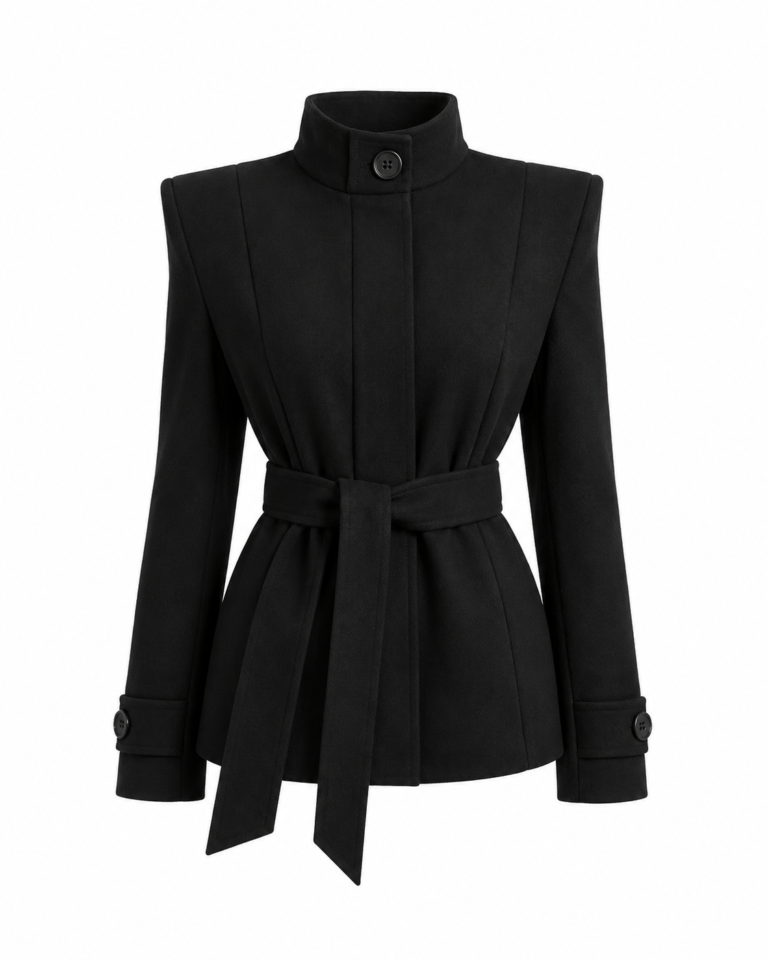 Padded Belted Cashmere Jacket