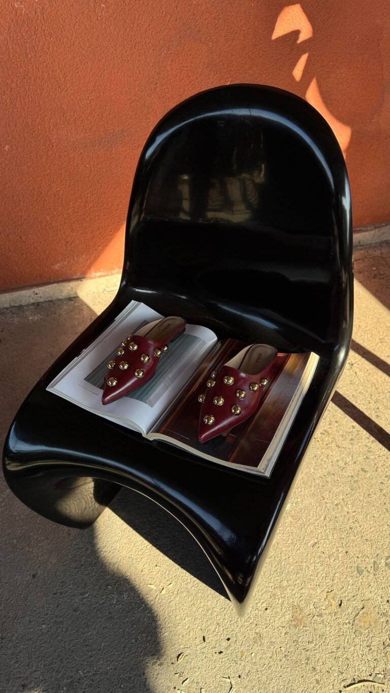 Pointed Toe Gold Buckled Slippers