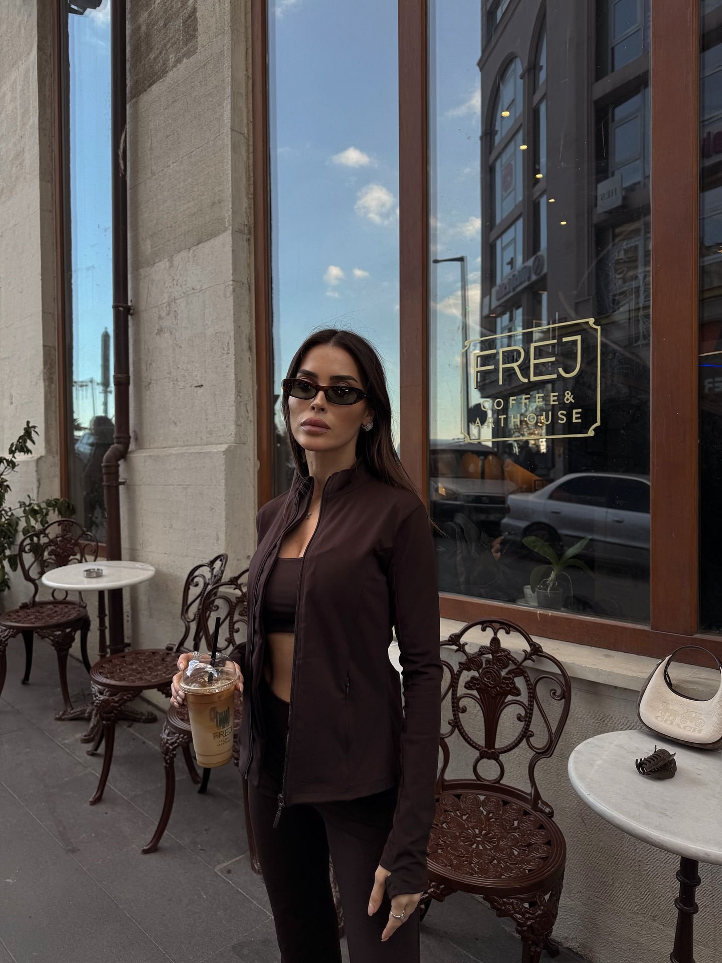 BROWN BRALET LEGGINGS JACKET SET - Image 5