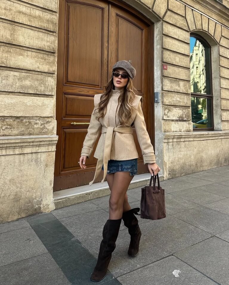 Padded Belted Cashmere Jacket