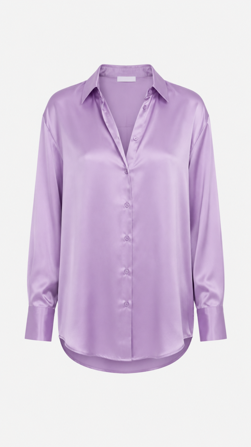 Stars Pearl Buttoned Satin Shirt