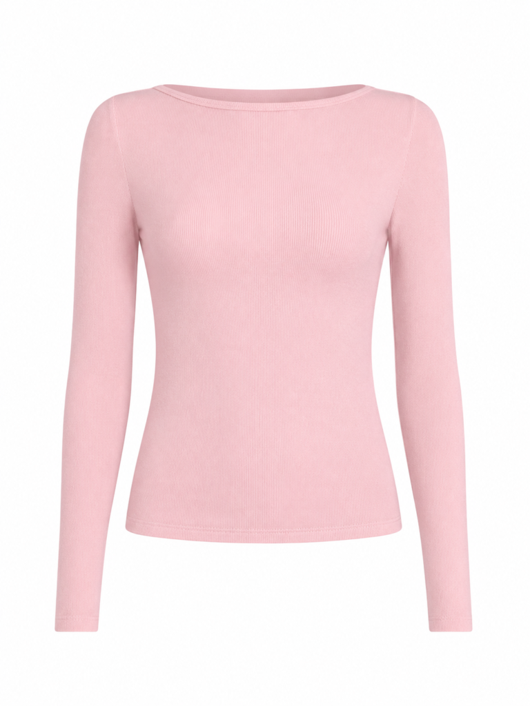 Collar Modal Cashmere Ultra Lightweight Blouse - Rose