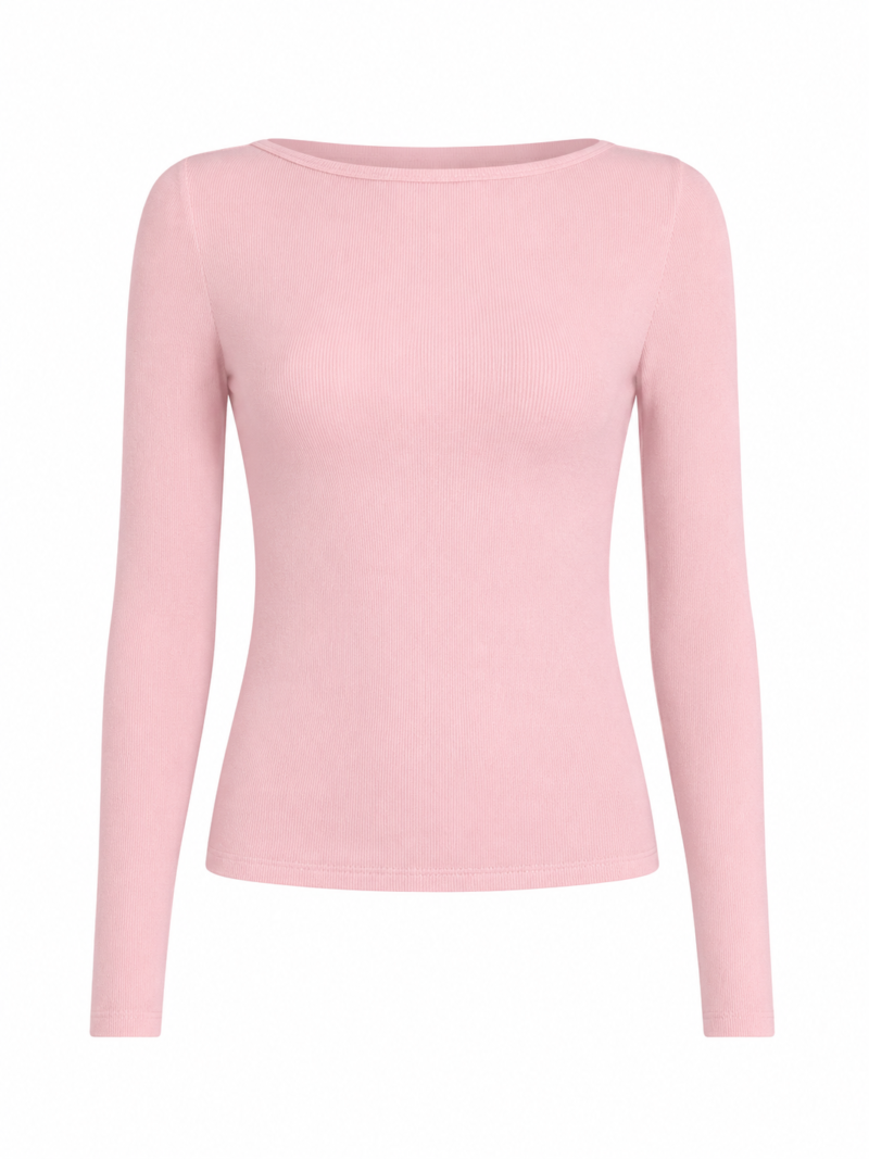 Collar Modal Cashmere Ultra Lightweight Blouse - Rose