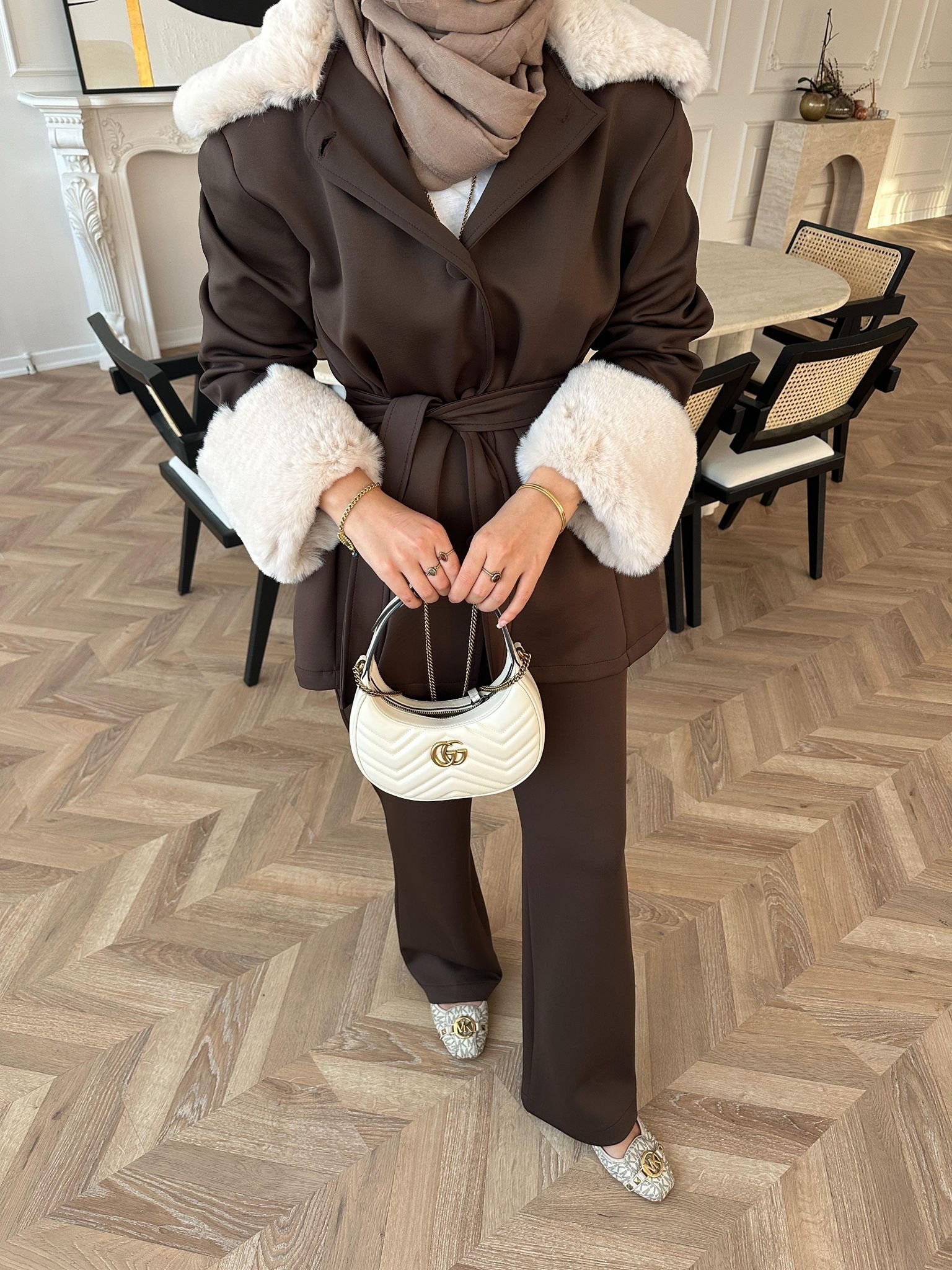 Emara Fur Detailed Scuba Suit - Image 3