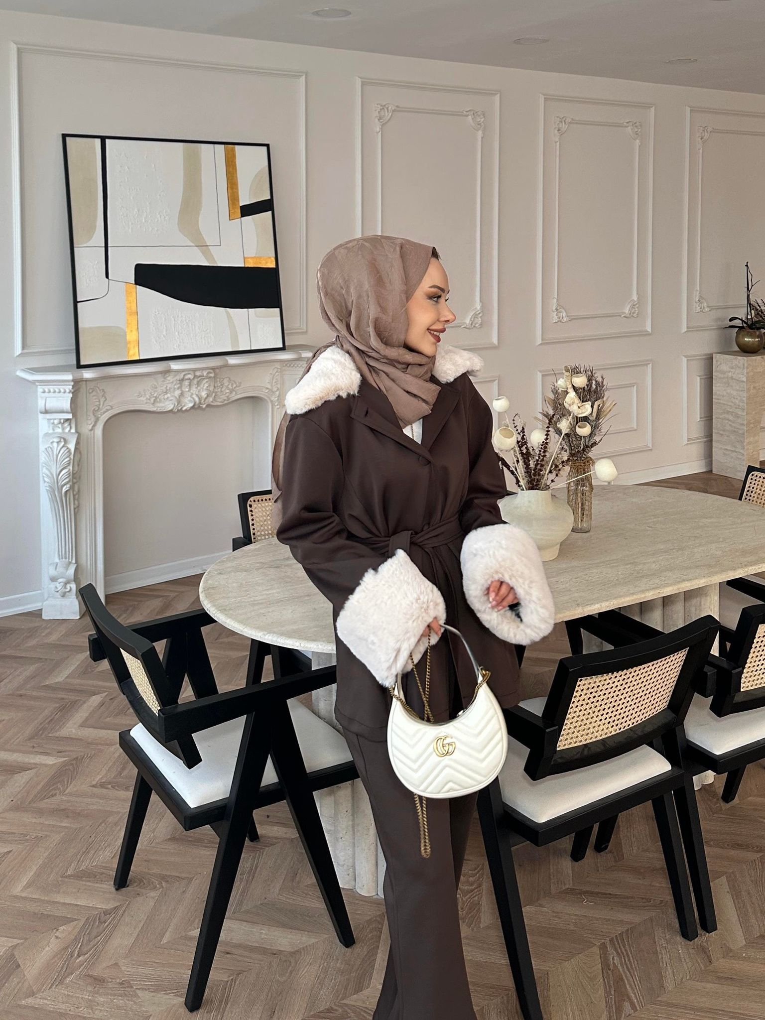 Emara Fur Detailed Scuba Suit - Image 7