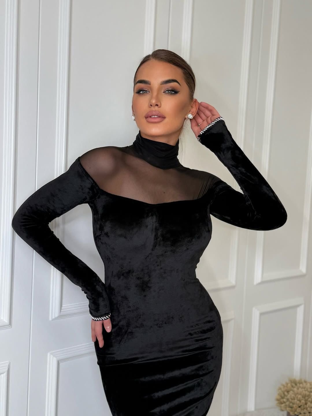 Long Velour Fishtail Gown 'Eclipse' design - Image 2