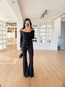 Full Lycra Gold Buttoned Spanish Trousers