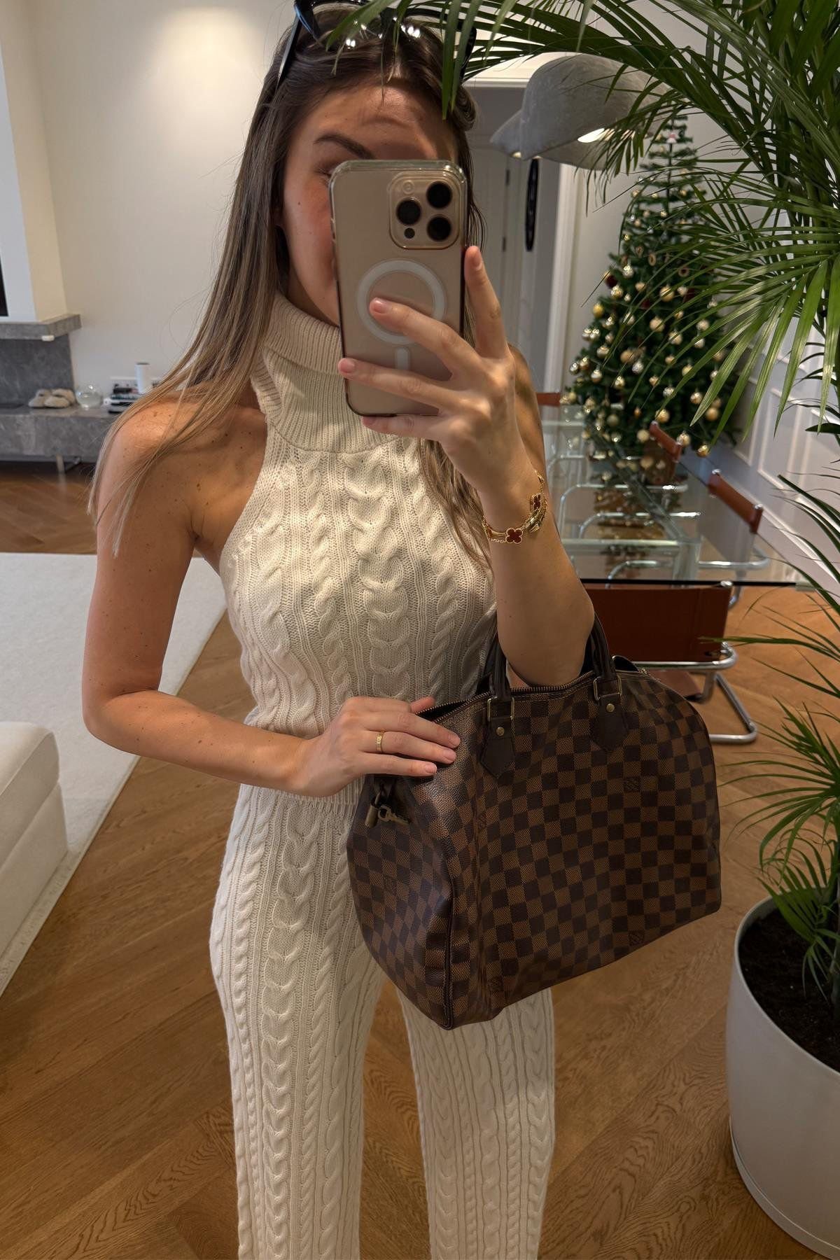 Braided Hairstyle 3-Piece Knit Set, Off white - Image 2