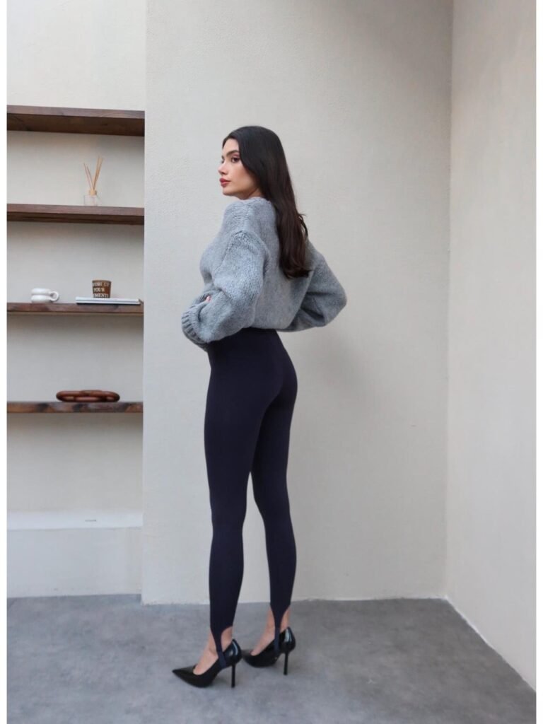 HIGH WAISTED FUSSO LEGGINGS- Navy Blue