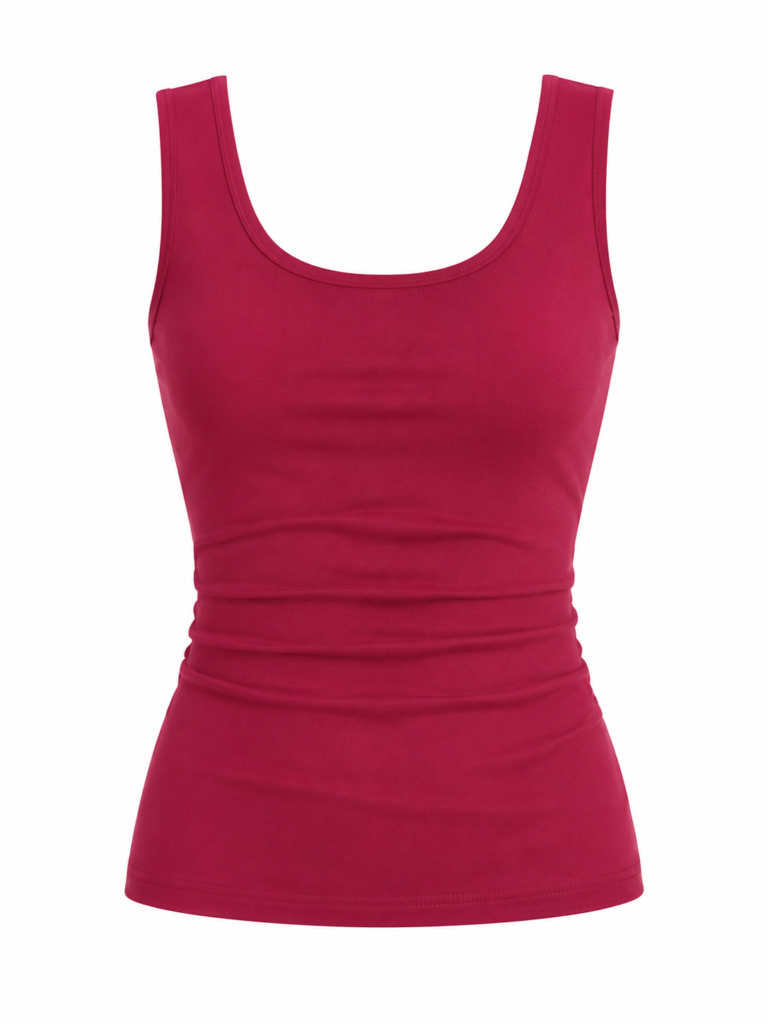 Dilvin Square Neck Basic Tank Top