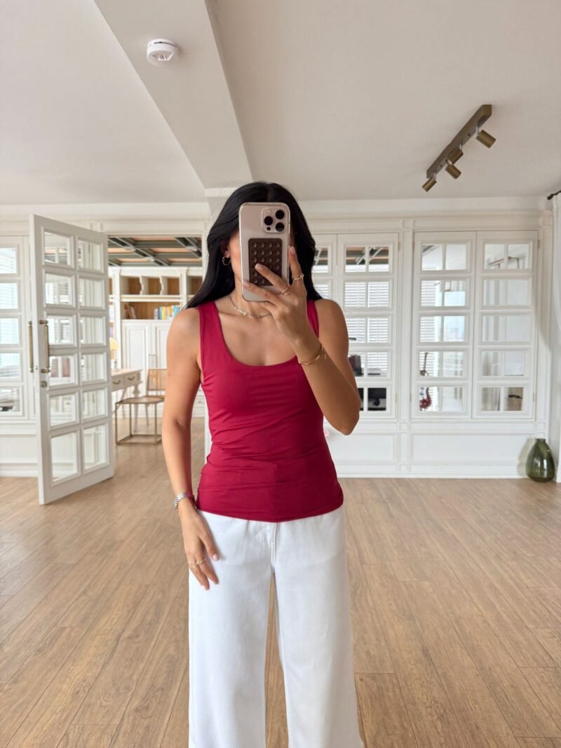 Dilvin Square Neck Basic Tank Top