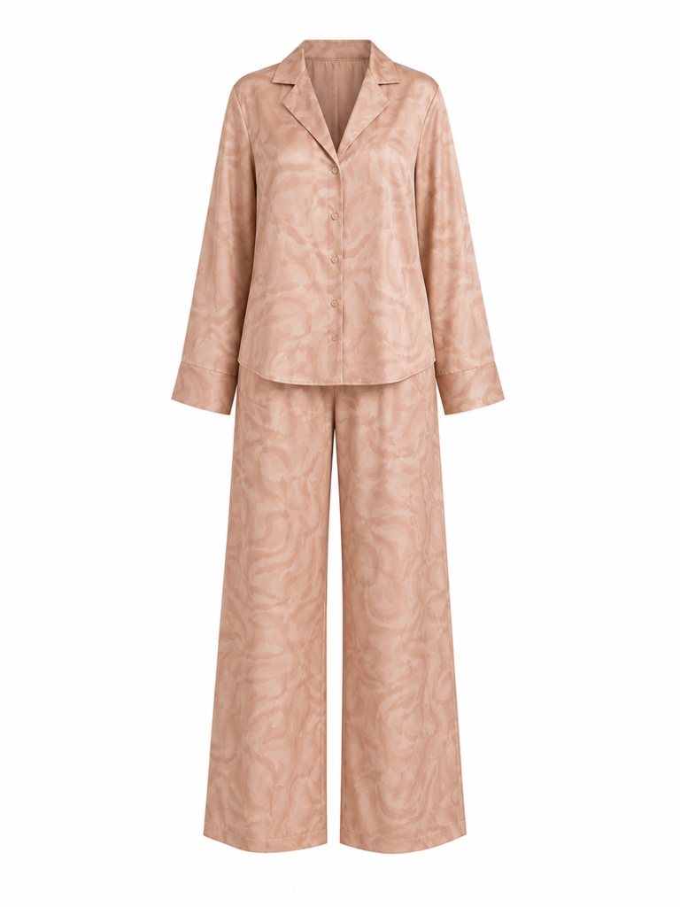Patterned Shiny Satin Set