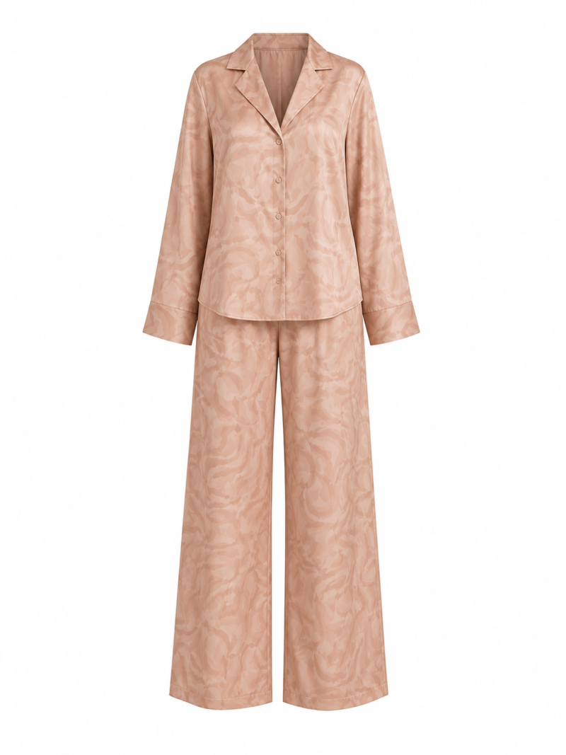 Patterned Shiny Satin Set