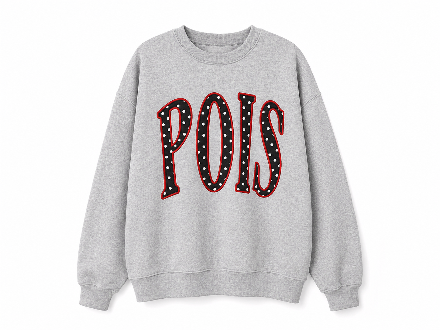 Gray Pois Text Print Sweatshirt