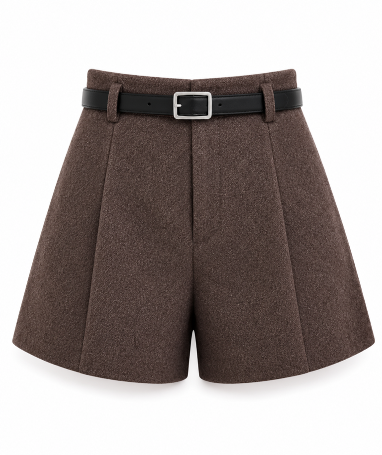 BELTED CASHMERE SHORTS