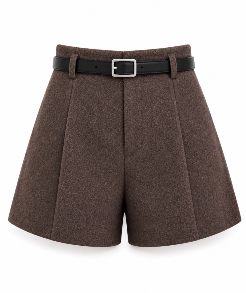 BELTED CASHMERE SHORTS