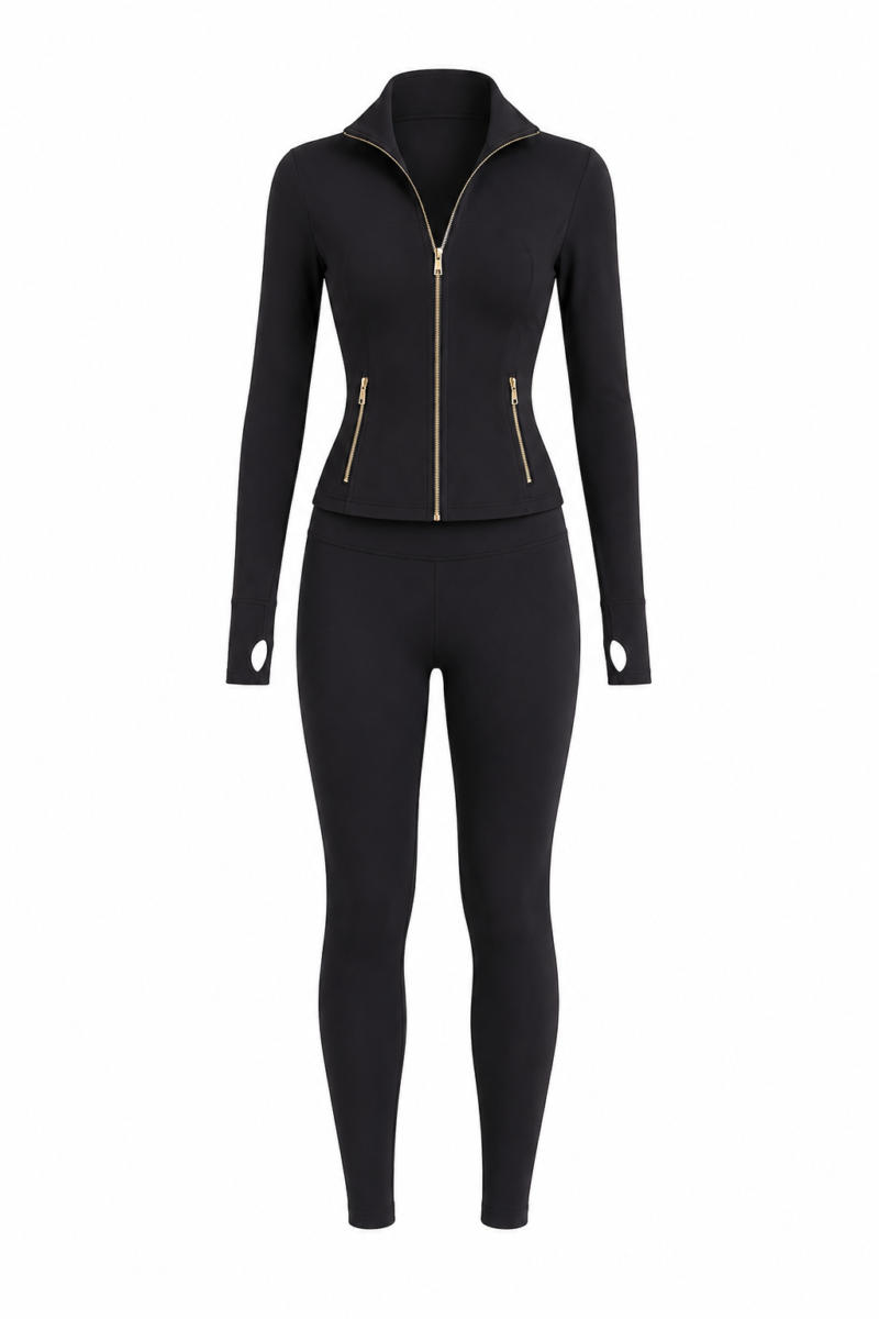 Lulu Black Smart Fabric Sportswear Set