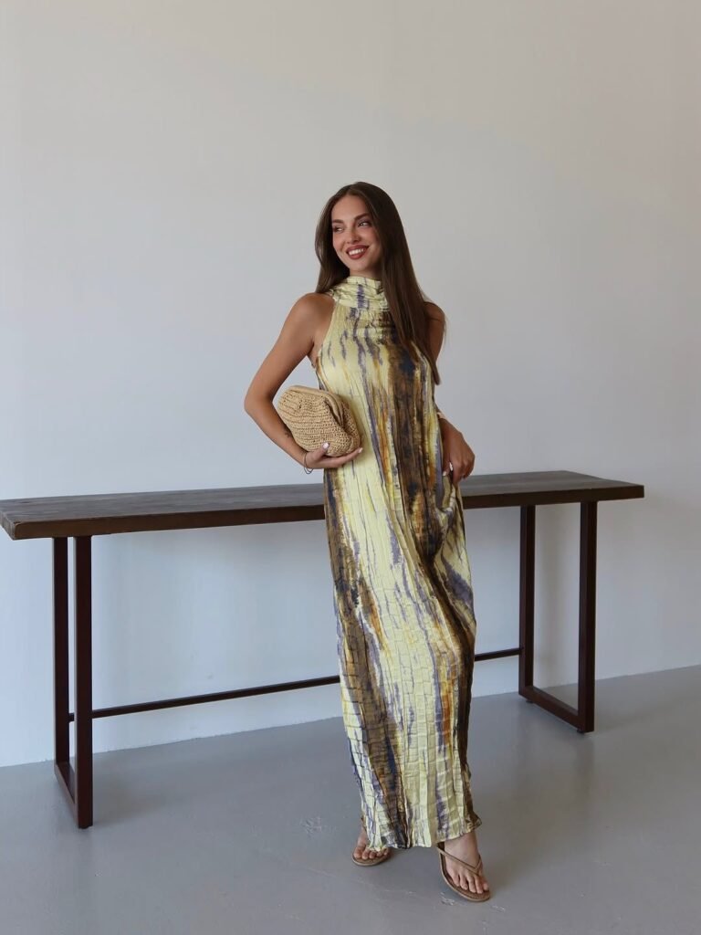 Sleeveless Maxi Patterned Dress