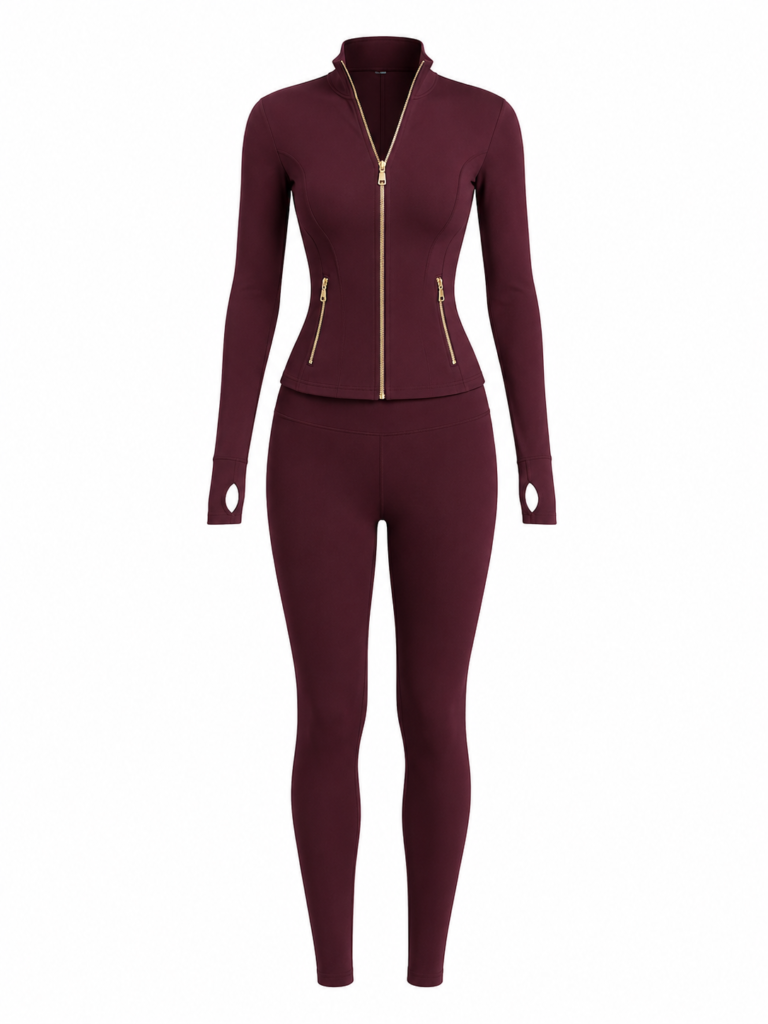 Lulu Burgundy Smart Fabric Sportswear Set