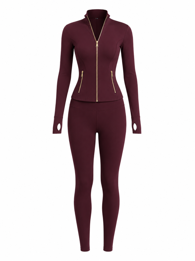 Lulu Burgundy Smart Fabric Sportswear Set