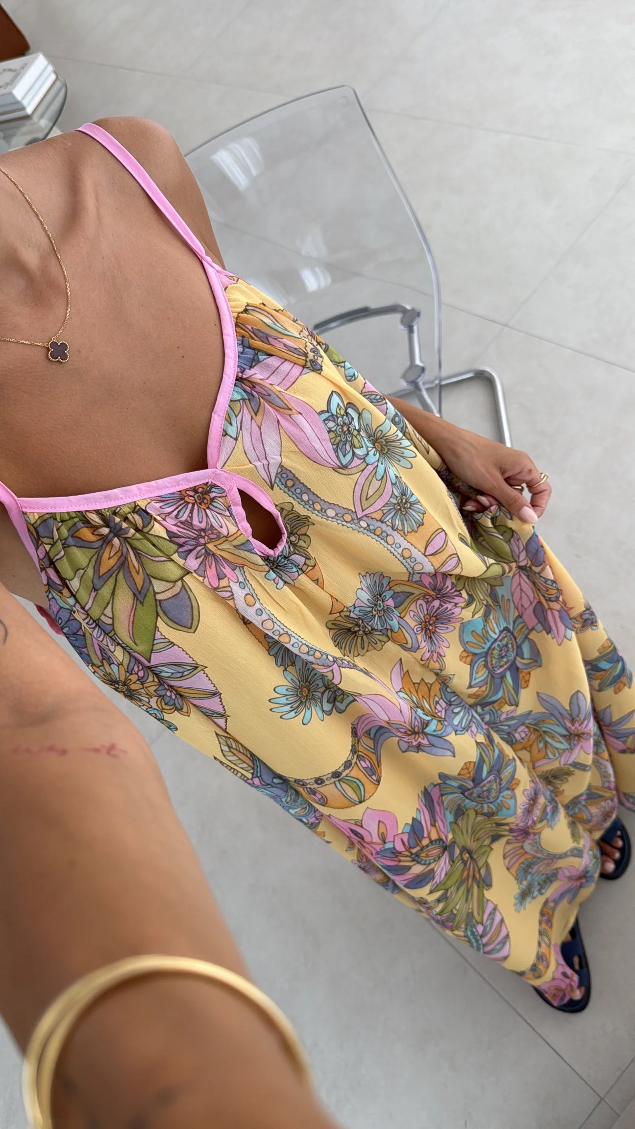 FLORAL PATTERNED STRAPLESS LOOSE DRESS - Image 3