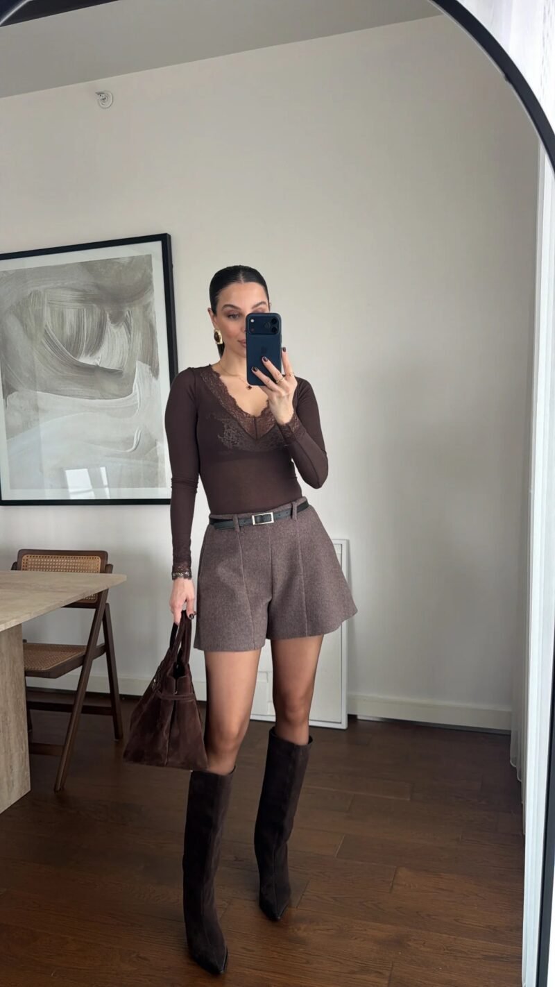 BELTED CASHMERE SHORTS