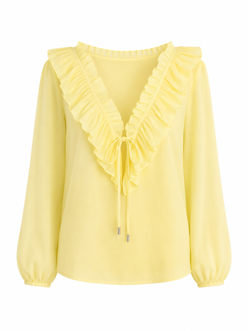 Front-Fastened Ruffled Shirt