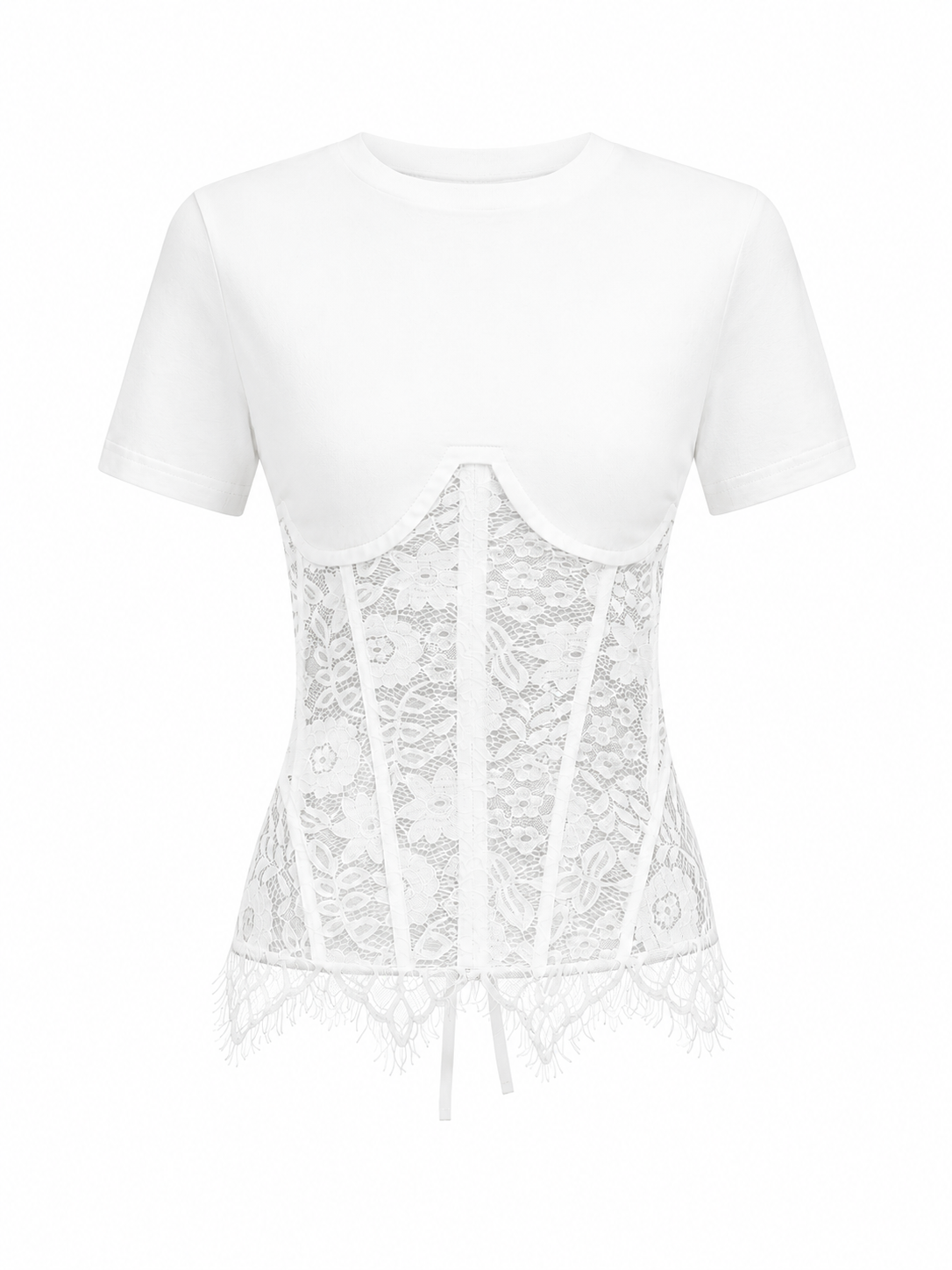 WAIST CORSET BLOUSE WITH LACE DETAILS