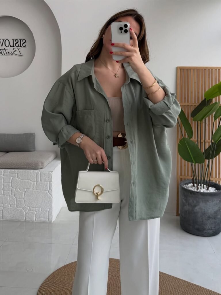 Premium Low Shoulder Oversize Shirt