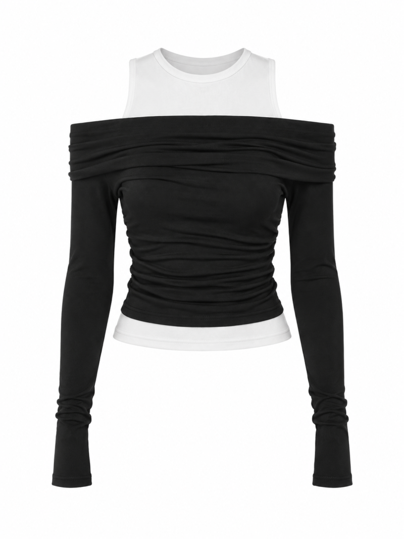 Double Layer Asymmetrical Blouse