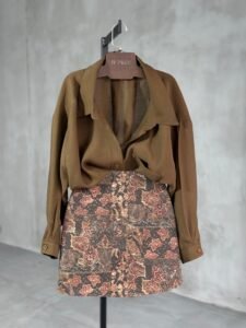 Dropped Shoulder Oversize Shirt (Brown)