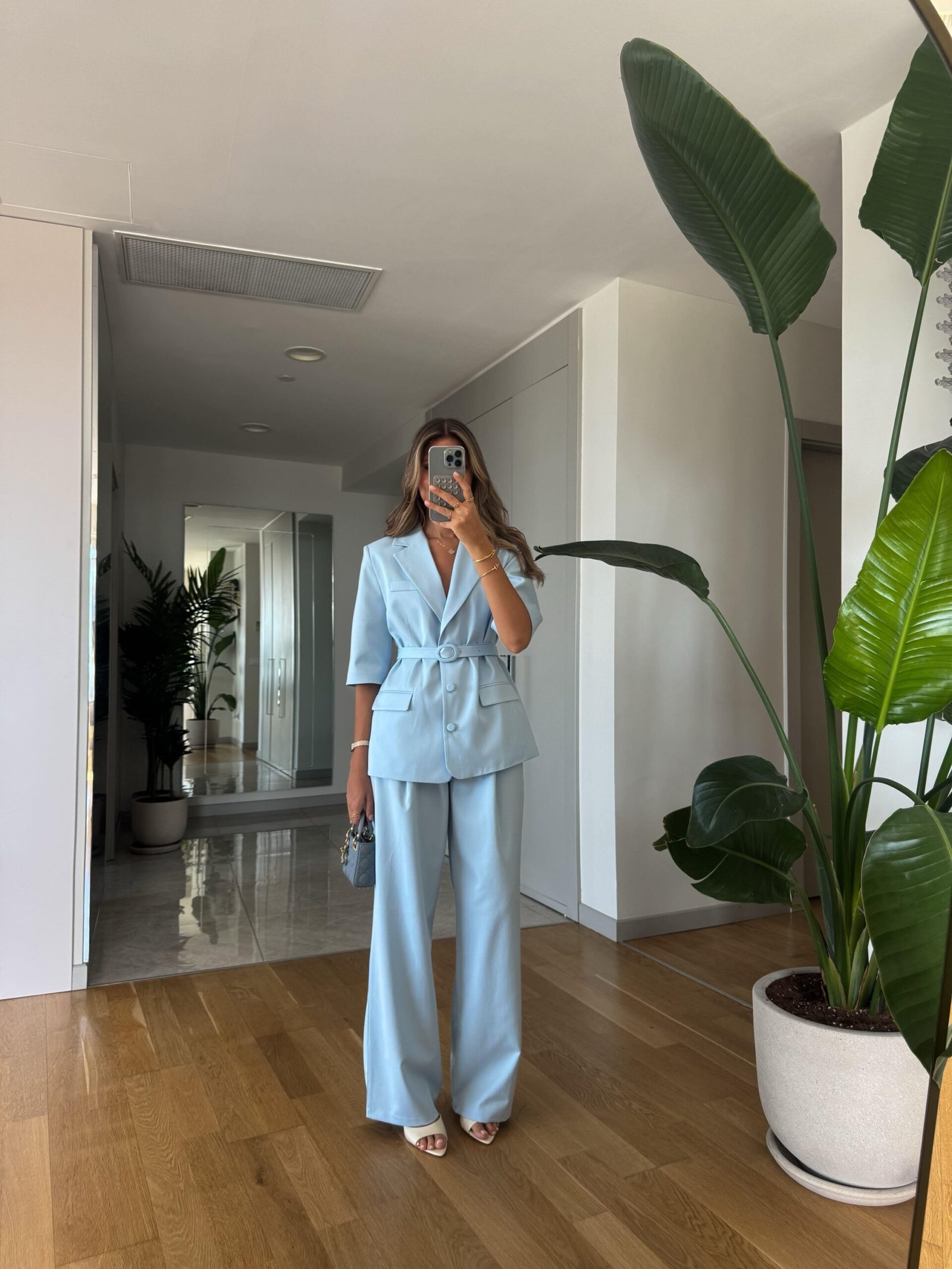 Viola Premium Jacket and Pants Set - baby blue