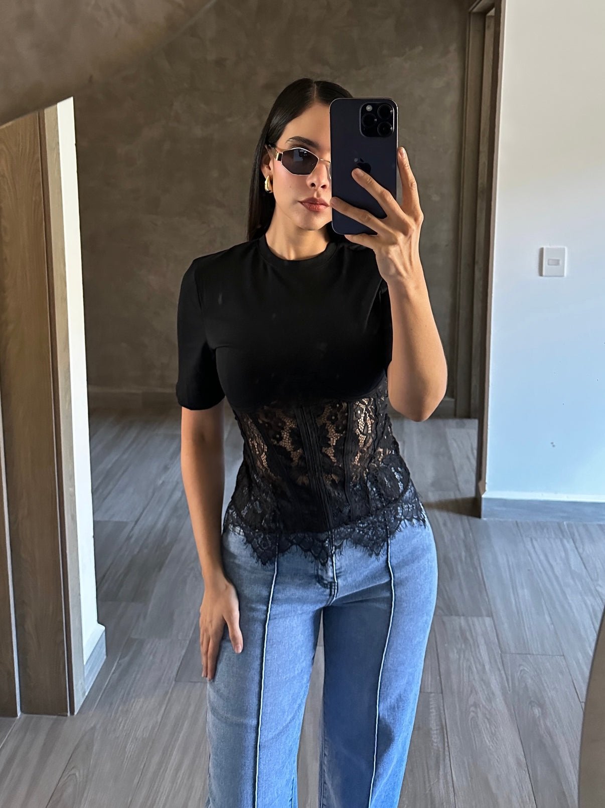 WAIST CORSET BLOUSE WITH LACE DETAILS - Image 3