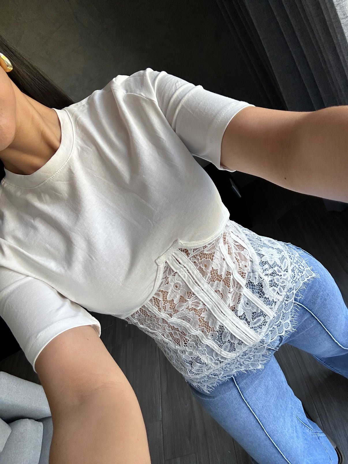 WAIST CORSET BLOUSE WITH LACE DETAILS - Image 4