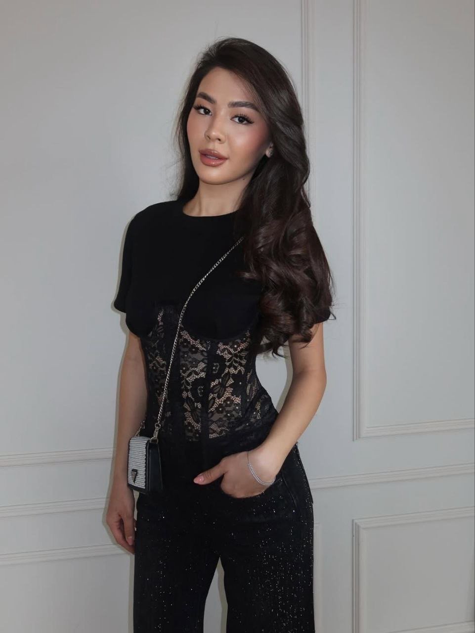 WAIST CORSET BLOUSE WITH LACE DETAILS