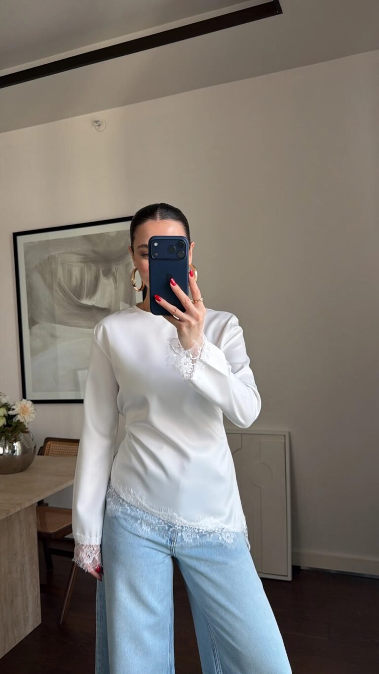 ASYMMETRICALLY DETAILED SATIN SHIRT - white